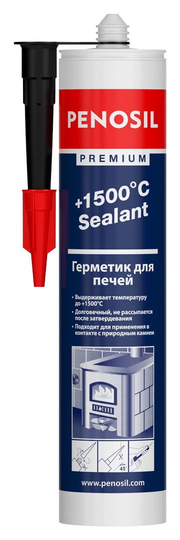герметик penosil premium для каминов +1500°c sealant 280ml черный, prostor-market