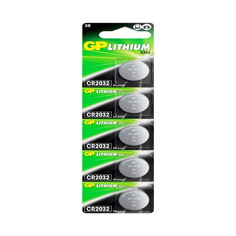 литиевые дисковые батарейки gp lithium cr2032 - 5 шт.,на отрывном блистере, prostor-market