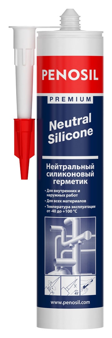 герметик penosil premium neutral silicone 280ml белый, prostor-market