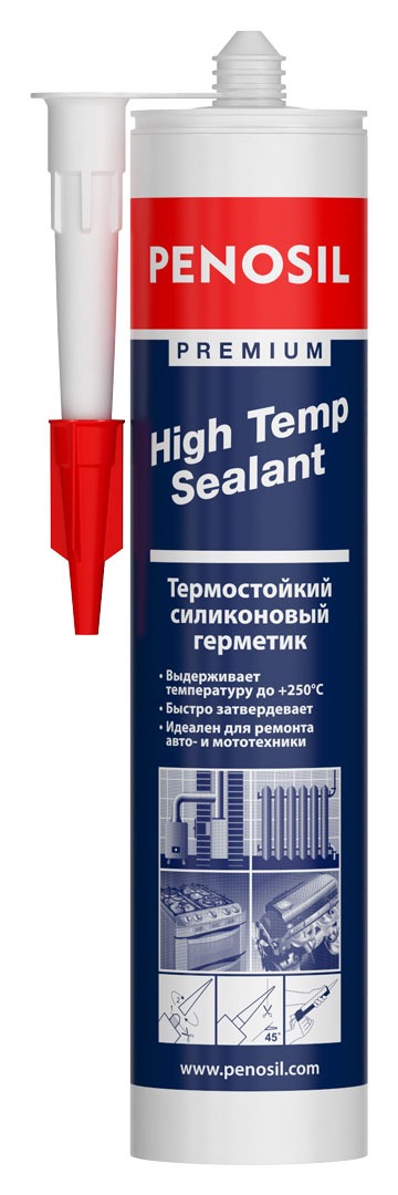 герметик penosil premium sealant 280ml высокотемпературный красный, prostor-market