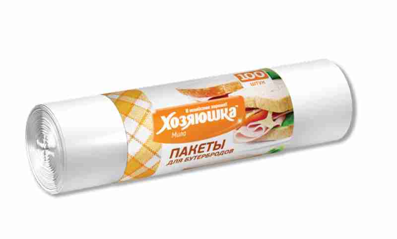 пакеты для бутербродов 17*28см, 100штук в рулоне "хозяюшка мила", prostor-market