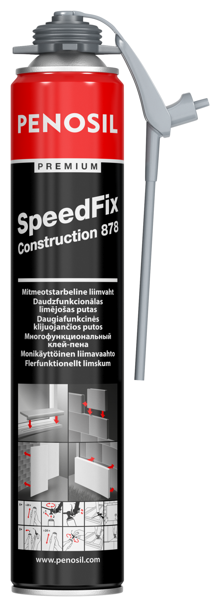 penosil premium speedfix montage профессиональный универсальный пено-клей 750мл, prostor-market